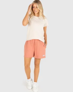 Unit Clothing UNIT Husky Ladies Fleece Shorts DUSTY ROSE Cheap