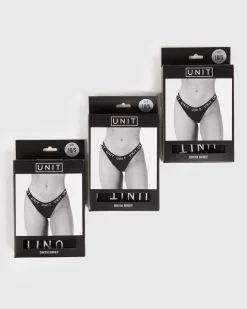 Unit Clothing UNIT Layer Ladies Briefs - 3 Pack BLACK Cheap