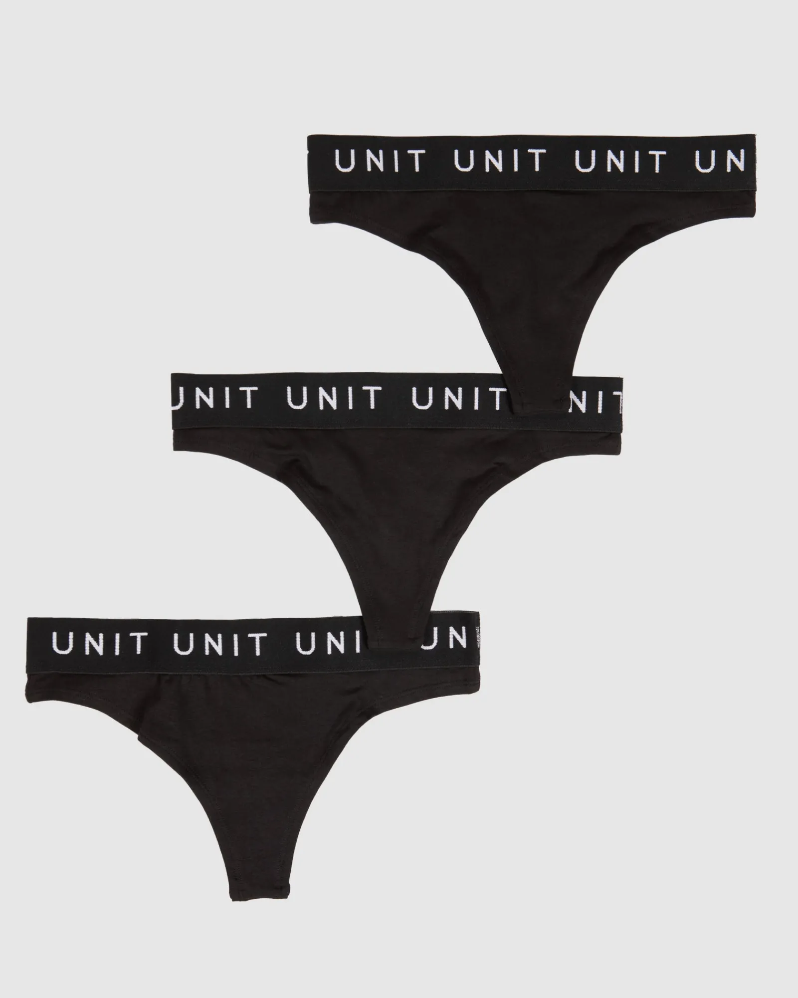 Unit Clothing UNIT Layer Ladies Thong - 3 Pack BLACK Online