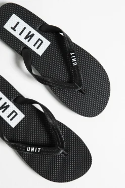 Unit Clothing UNIT Mens Box Thongs / Flip Flops BLACK WHITE Fashion