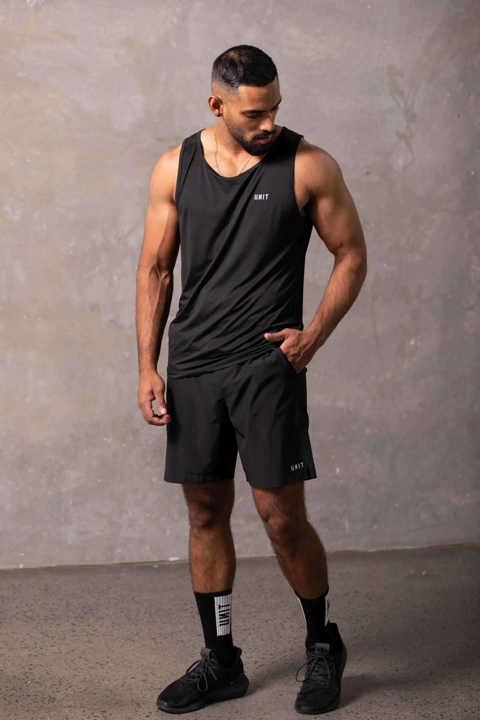 Unit Clothing UNIT Mens Pro Flex Sports Tank BLACK Cheap