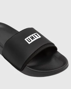 Unit Clothing UNIT Mens Stack Slide Footwear BLACK Discount