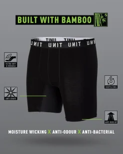 Unit Clothing UNIT Mens Week to Week Bamboo Underwear Trunks - 3 Pack BLACK Best Sale
