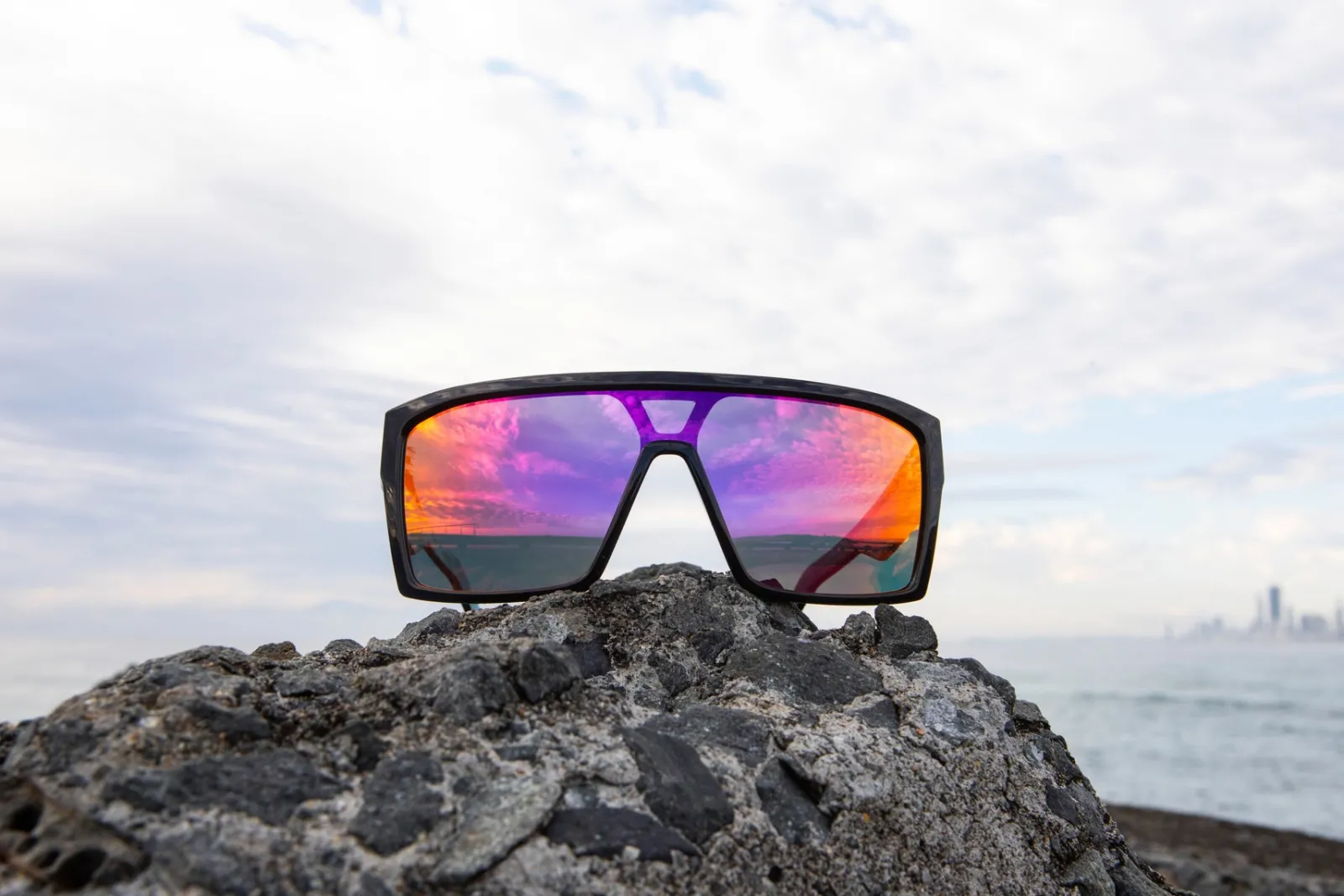 Unit Clothing UNIT Sunglasses Command - Black Purple Polarised BLK PUR ORA Sale