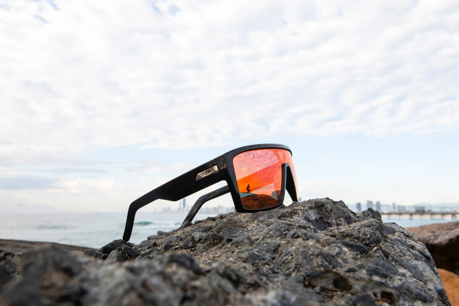 Unit Clothing UNIT Sunglasses Command - Black Purple Polarised BLK PUR ORA Sale