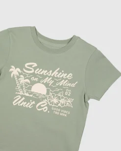 Unit Clothing UNIT Sunshine Kids T-Shirt SAGE GREEN Cheap