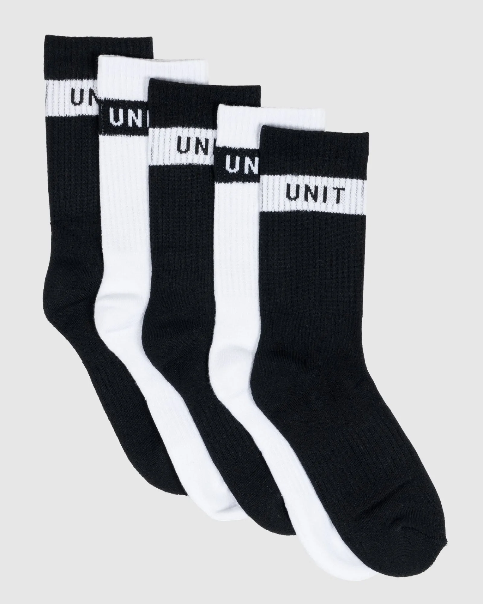 Unit Clothing UNIT Wander Bamboo Socks - 5 Pack BLACK WHITE Flash Sale